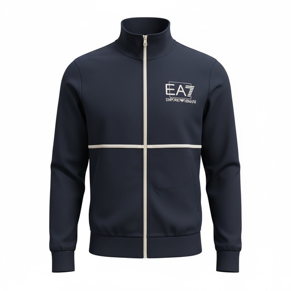 Emporio Armani Other - Emporio Armani Navy and White EA7 Zip-Front Track Jacket